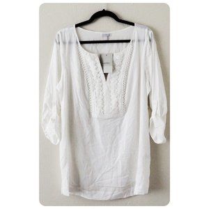 NWT A Pea In The Pod White Blouse sz L